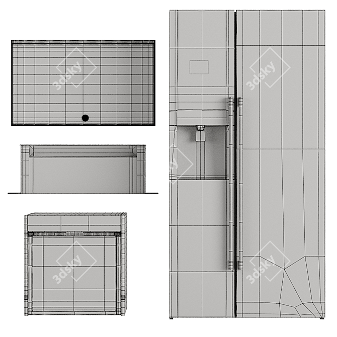 Neff N90 Appliance Set: Oven, Fridge, Cooktop, Hood 3D model image 3