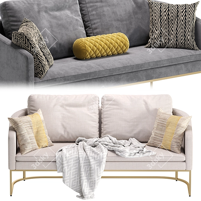 Modern Lewis Sofa Luxury Design 3D model image 1