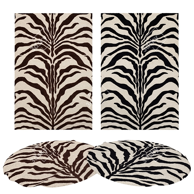 Versatile 3D Rug Set - 8 Variations 3D model image 1