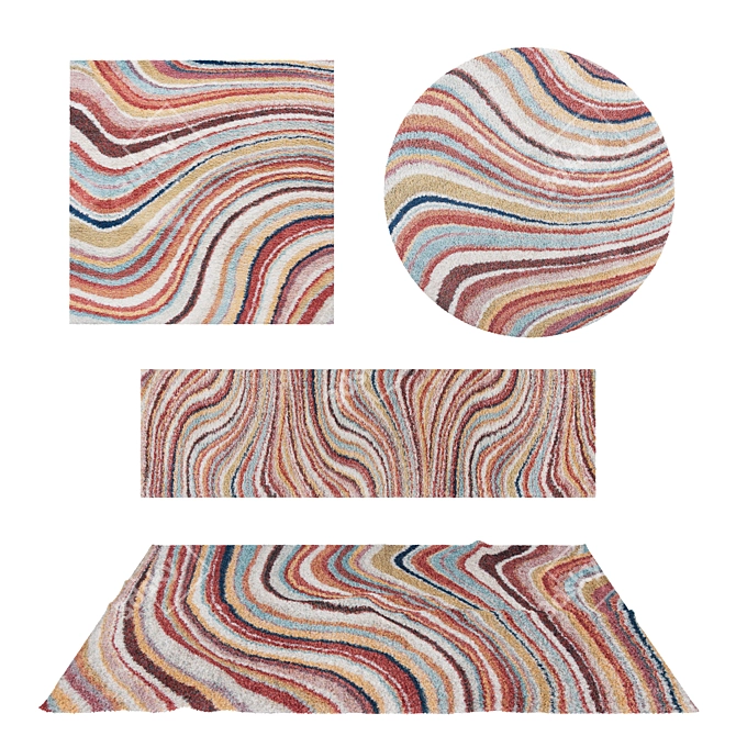 Versatile Rug Set: 8 Unique Options 3D model image 1