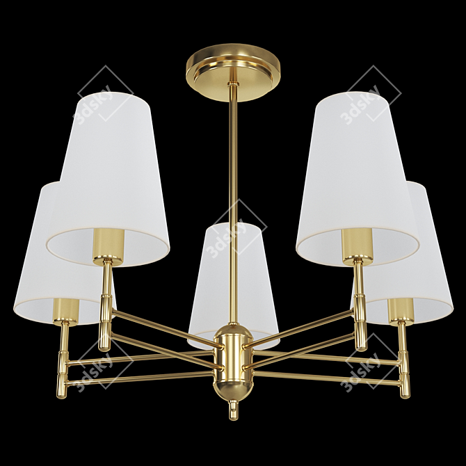 Elegant Fabric and Metal Chandelier 3D model image 1