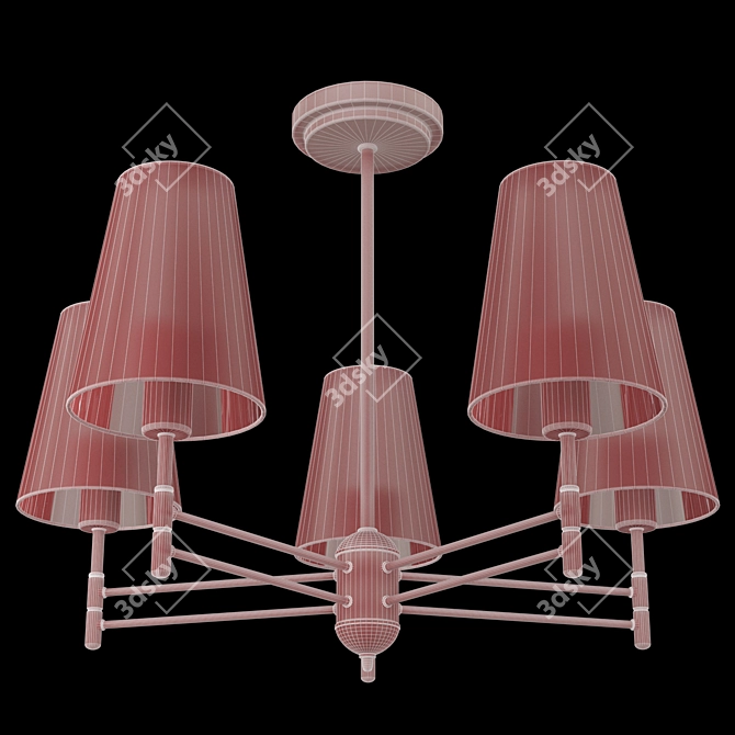 Elegant Fabric and Metal Chandelier 3D model image 3