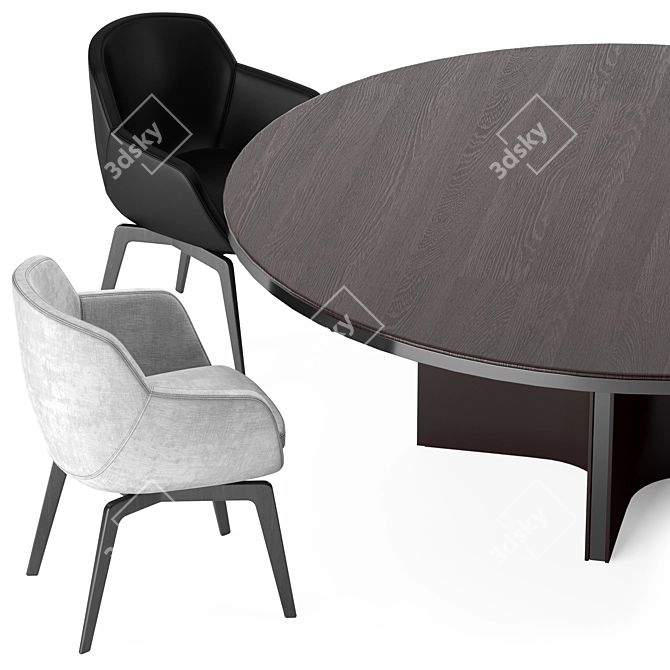 Modern Belt Dining Chair: Minotti 2021 Collection 3D model image 2