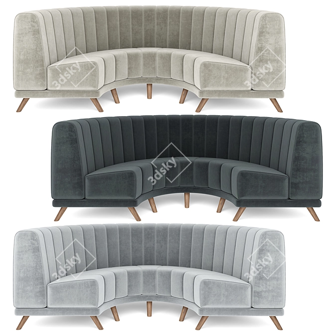 Mnoxet Design Velvet Round Sofa 3D model image 1