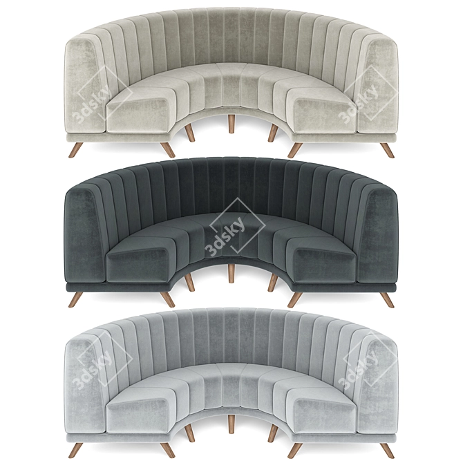Mnoxet Design Velvet Round Sofa 3D model image 2