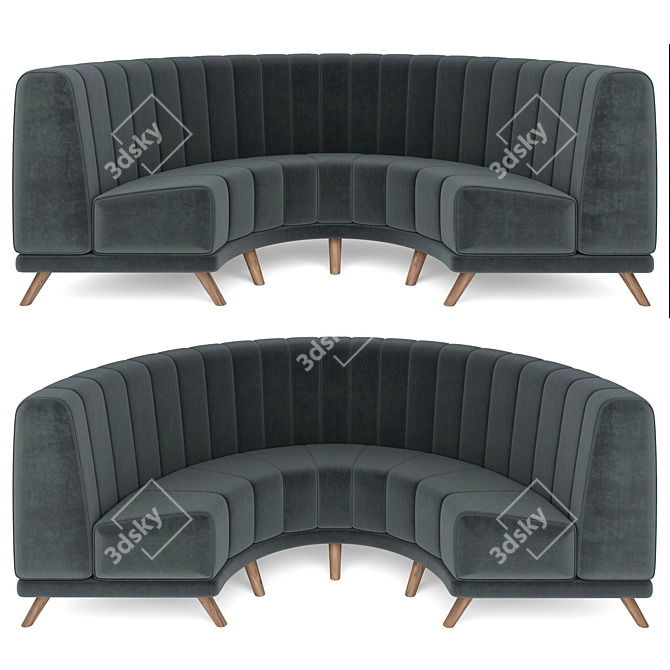 Mnoxet Design Velvet Round Sofa 3D model image 4