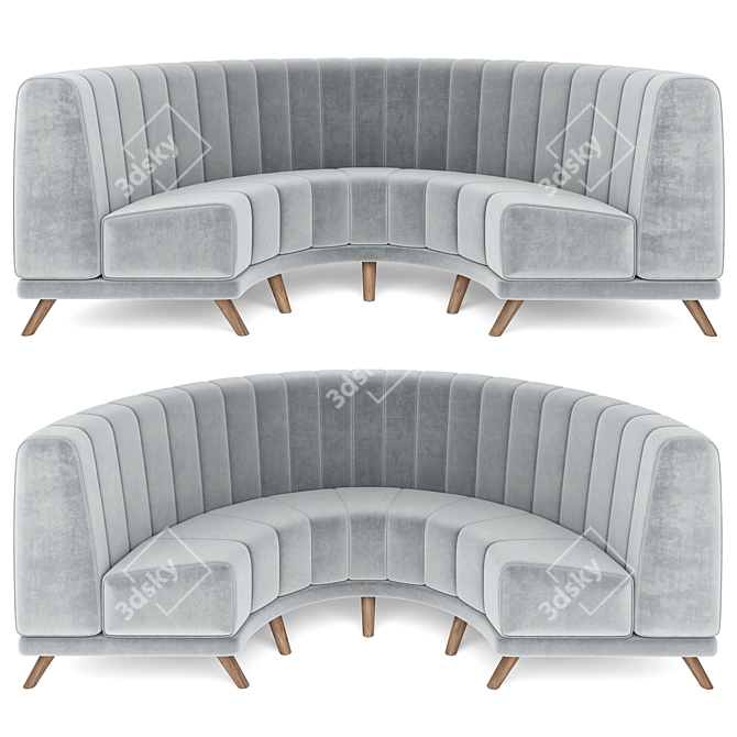 Mnoxet Design Velvet Round Sofa 3D model image 5