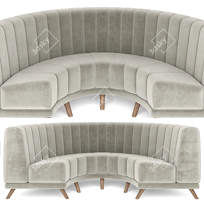 Mnoxet Design Velvet Round Sofa 3D model image 6