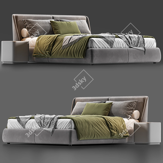 Next Color Palette Bed: Bend Italia 3D model image 2