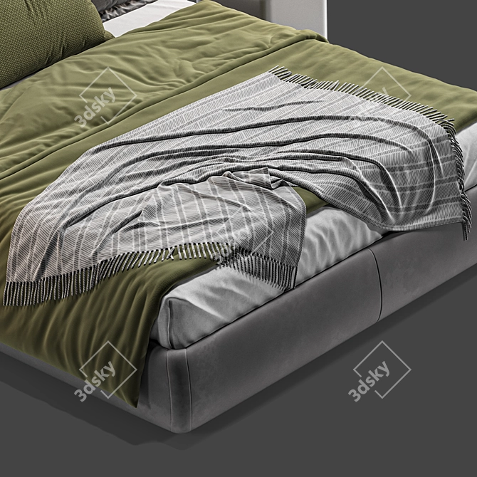 Next Color Palette Bed: Bend Italia 3D model image 4