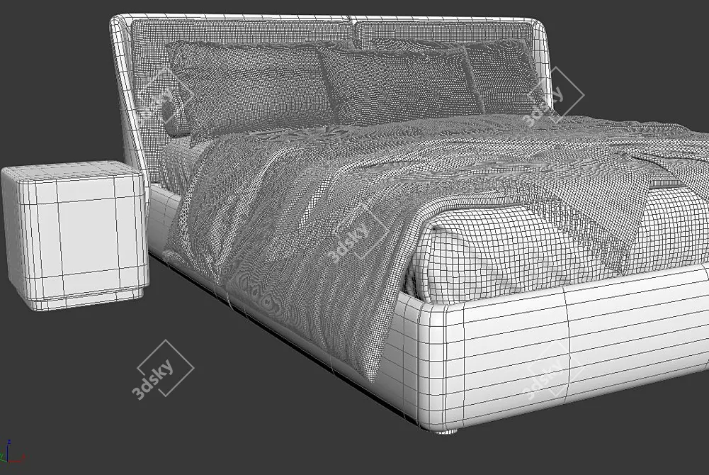 Next Color Palette Bed: Bend Italia 3D model image 5