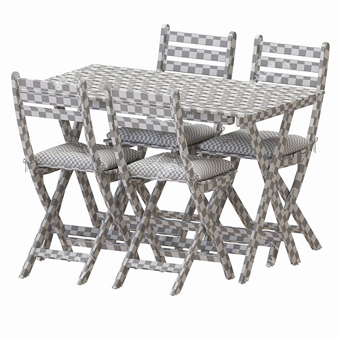 Foldable Outdoor Table and Chairs Set 3D model image 7