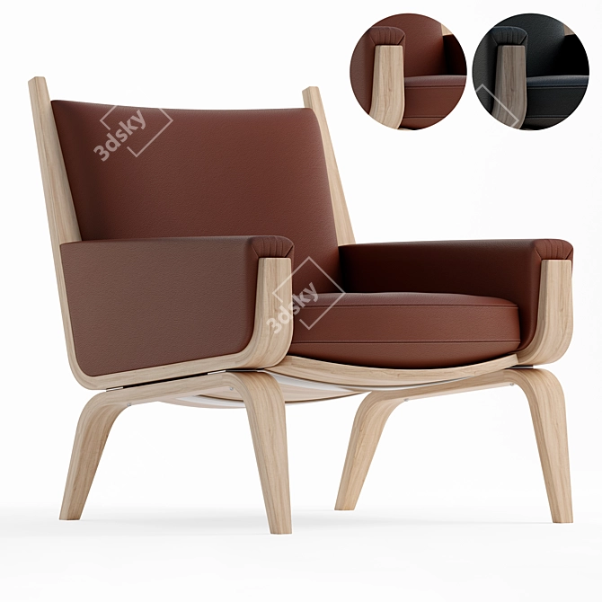 GE 501 Easy Chair: Danish Comfort 3D model image 1