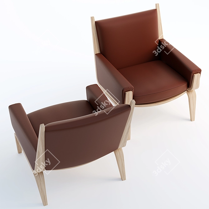 GE 501 Easy Chair: Danish Comfort 3D model image 5