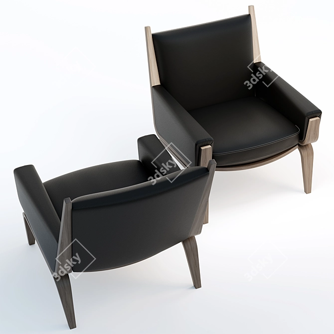 GE 501 Easy Chair: Danish Comfort 3D model image 6