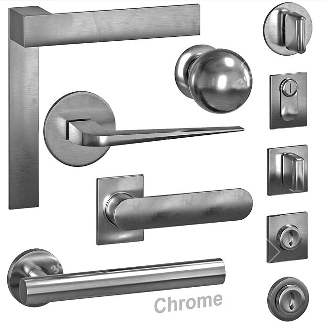 5-In-1 Door Handle Collection 3D model image 5