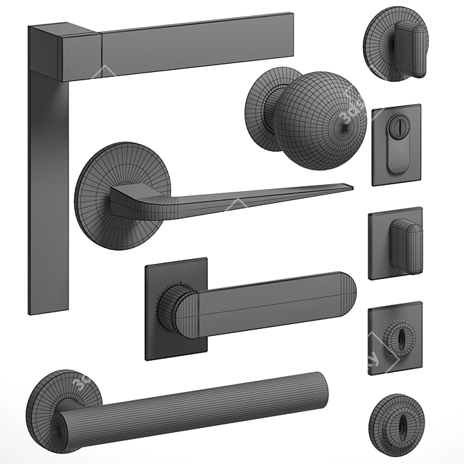 5-In-1 Door Handle Collection 3D model image 6