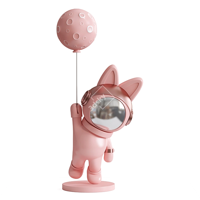 Cosmic Explorer Astronaut Sculpture 3D model image 2