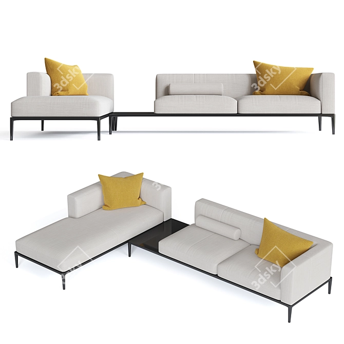 Elegant Jaan Sofa: Walter Knoll 3D model image 1