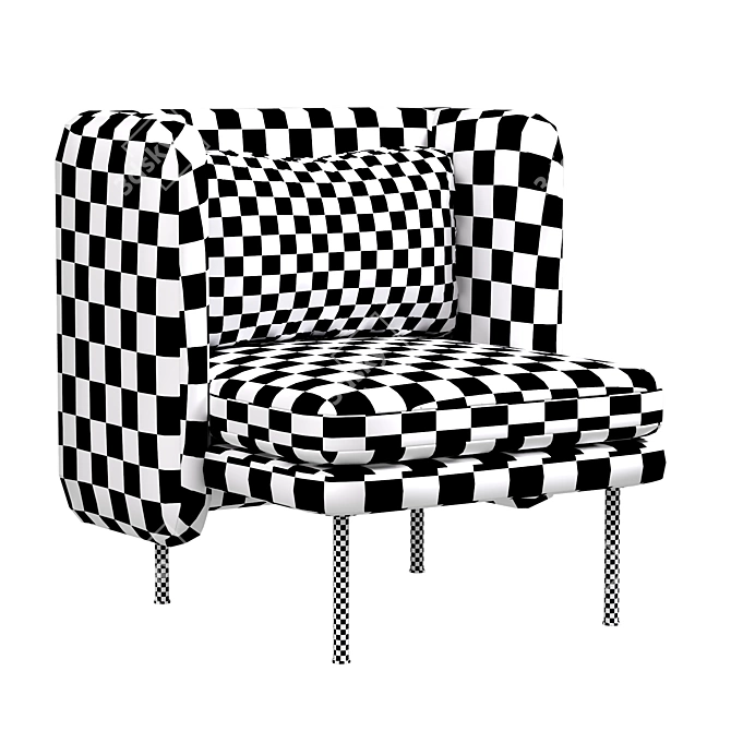 Opulent Velvet Lounge Chair 3D model image 5