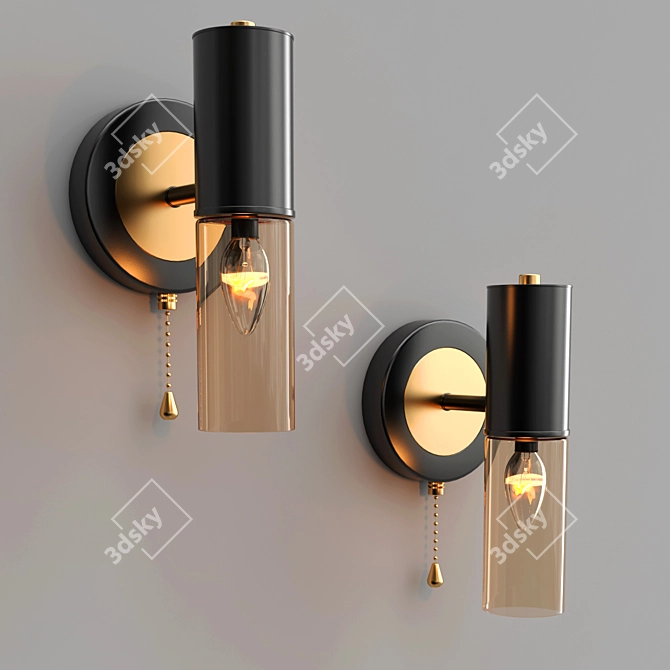 Industrial Chic Wall Sconce 3D model image 2