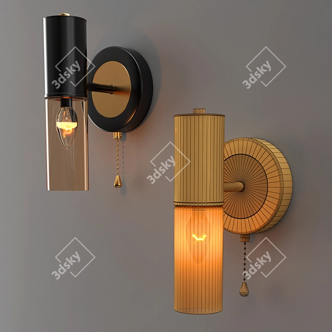 Industrial Chic Wall Sconce 3D model image 3