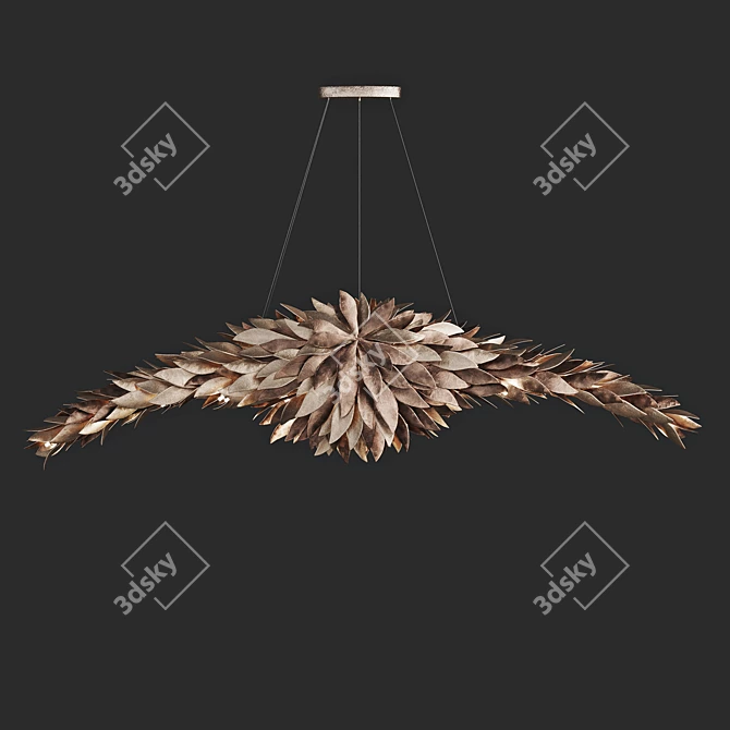 Elegant Petal Chandelier: Handcrafted Luxury 3D model image 1