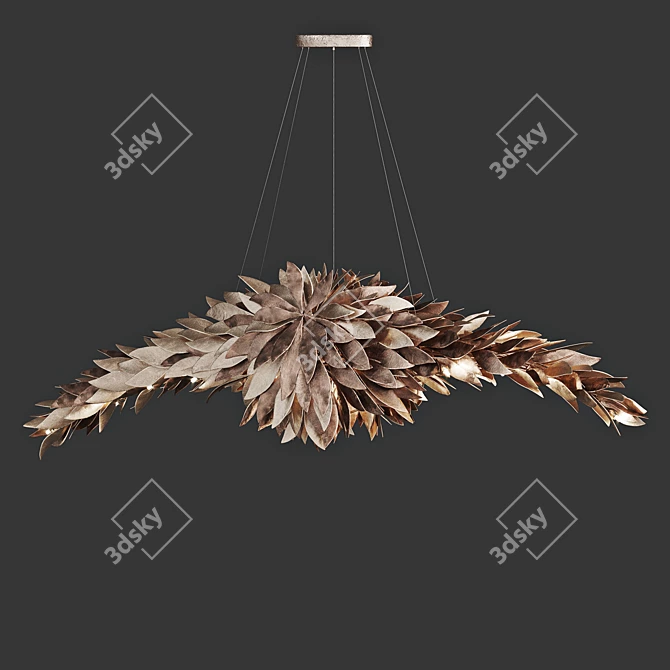 Elegant Petal Chandelier: Handcrafted Luxury 3D model image 2