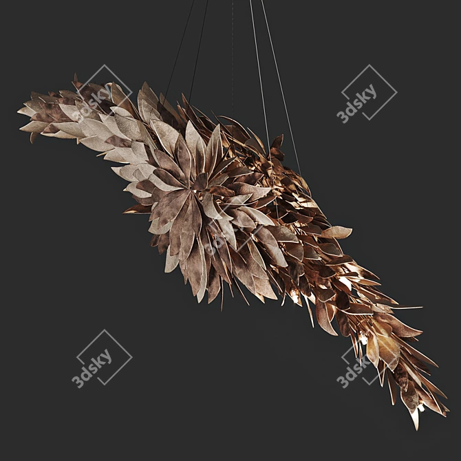 Elegant Petal Chandelier: Handcrafted Luxury 3D model image 3