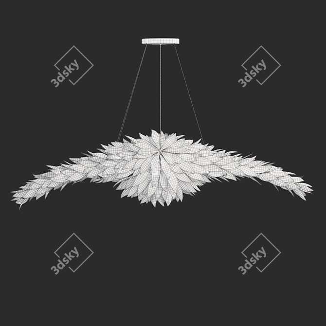 Elegant Petal Chandelier: Handcrafted Luxury 3D model image 5