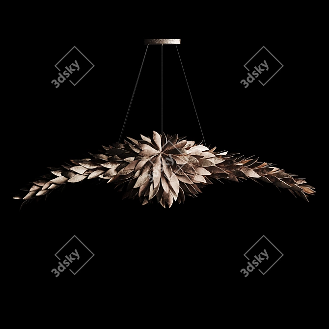 Elegant Petal Chandelier: Handcrafted Luxury 3D model image 7