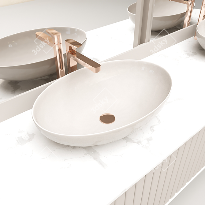 Elegant Bathroom Set 3D model image 2