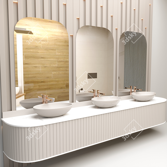 Elegant Bathroom Set 3D model image 3