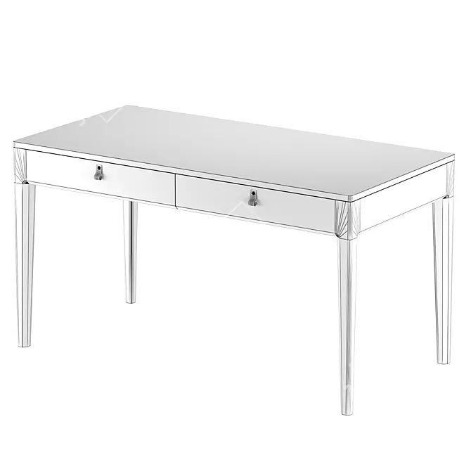 Modern Minimalist Writing Desk 3D model image 2