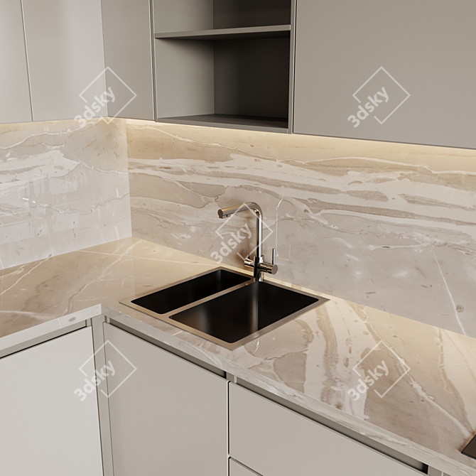 Title: Modern 42: Fully Customizable Kitchen with Appliances 3D model image 3