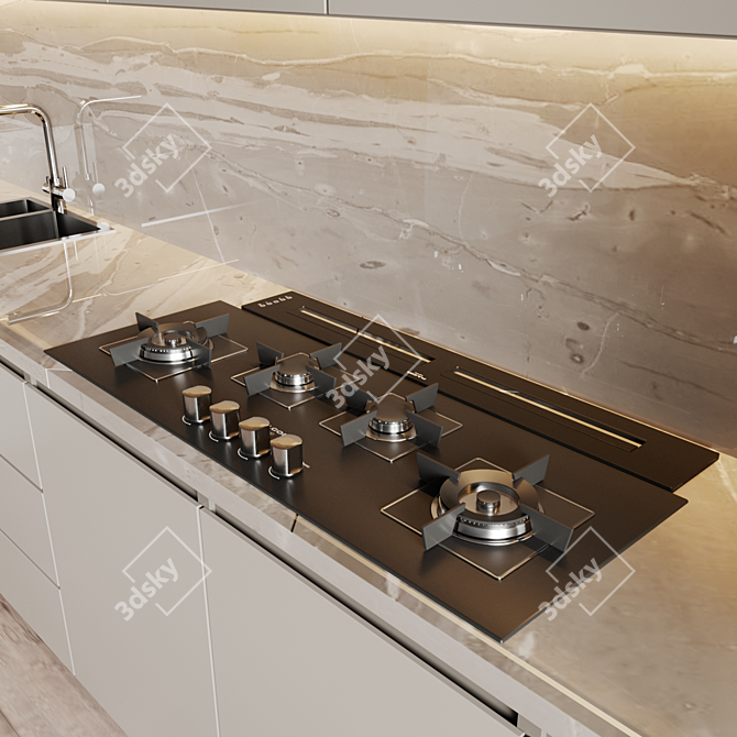 Title: Modern 42: Fully Customizable Kitchen with Appliances 3D model image 4