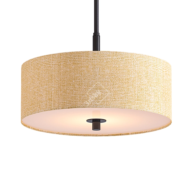 Cream Drum Pendant Light 3D model image 1