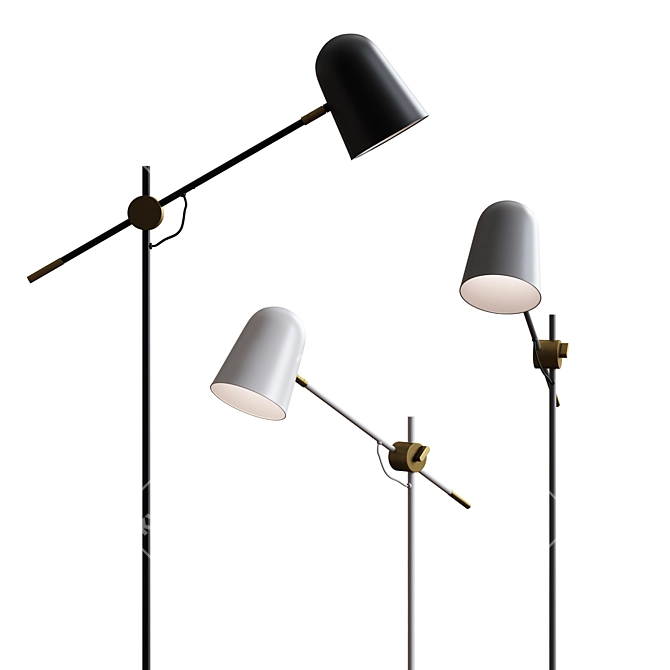 Bolia Bureau Floor Lamp - Sleek and Stylish Lighting 3D model image 2