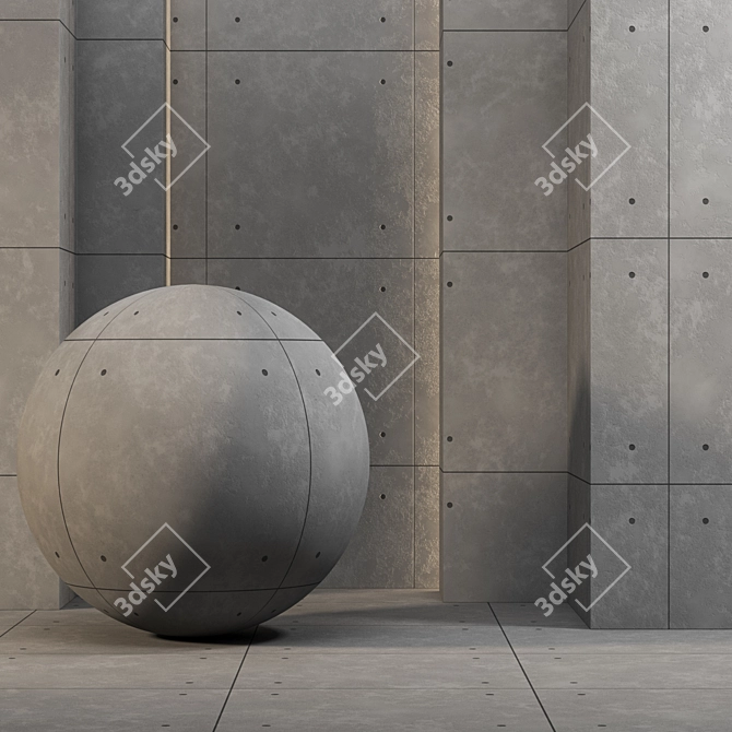 4k Concrete Tile Texture - Seamless 3D model image 1