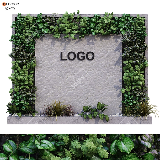 Versatile Greenwall Set 180 3D model image 1