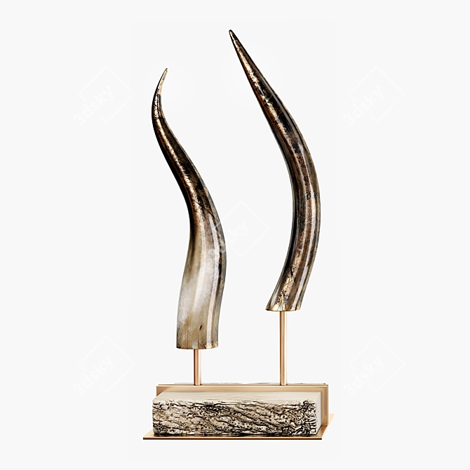 Elegant Horn Sculptures: Exquisite Decor Pieces 3D model image 4