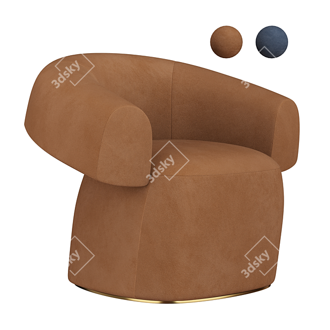 Elegant RUFF Armchair: Perfect Comfort Epitomized 3D model image 1