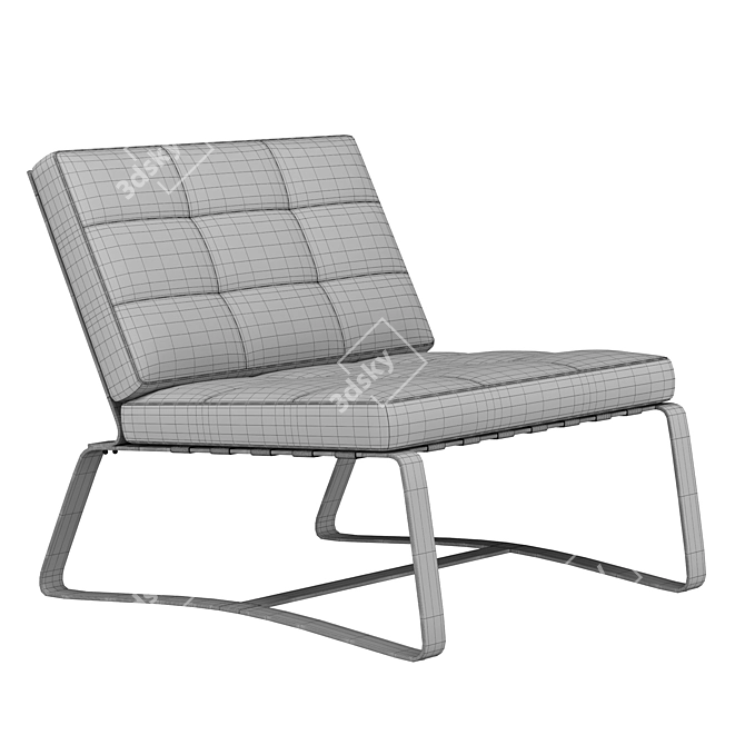 Luxurious Denaunay Quilt Armchair 3D model image 4
