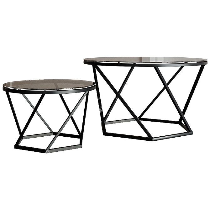 Modern Coffee Table Set 3D model image 2