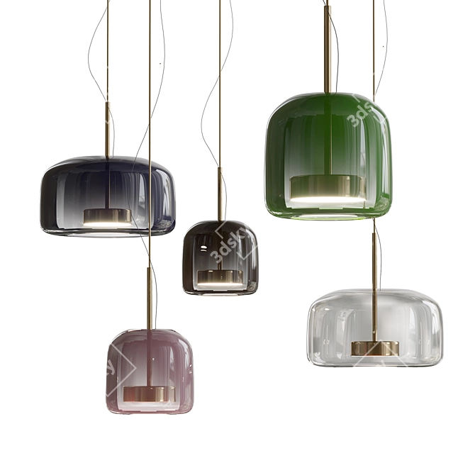 Contemporary Glass Pendant Light 3D model image 1