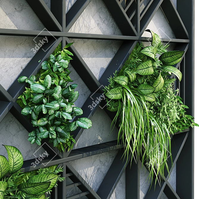 Vertical Oasis: A Stylish Plant Set 3D model image 5