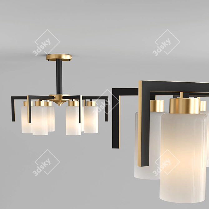 Industrial Loft Ceiling Chandelier 3D model image 2