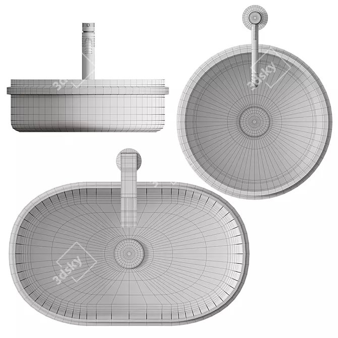 Rise Washbasin: Stylish and Evolutionary Design 3D model image 5