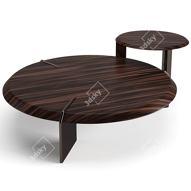 Minotti Keel Round Coffee Tables Set 3D model image 6