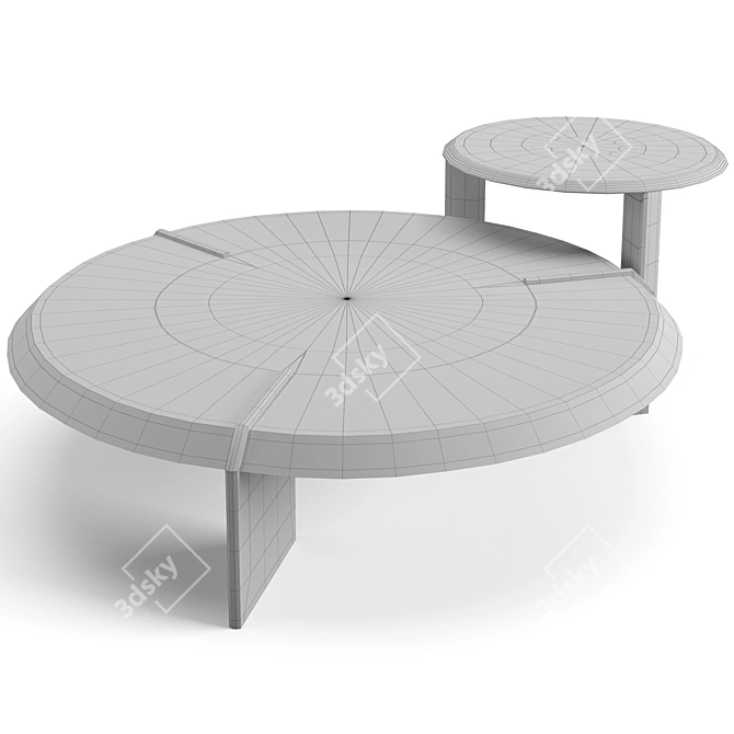 Minotti Keel Round Coffee Tables Set 3D model image 7